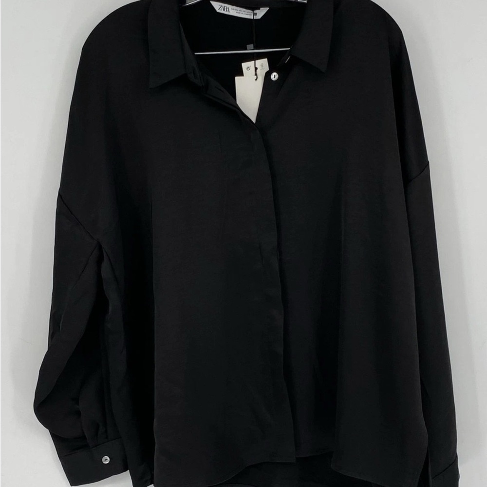 Zara Classic Black Collared Shirt brand new with tag